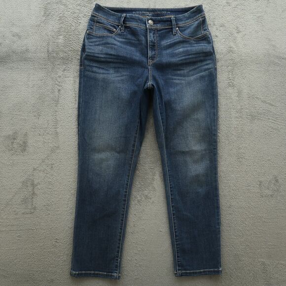 Chico's Jeans Women's 00 US-2 Blue Mid-Rise Slimming Girlfriend Crop 25" Inseam - Picture 1 of 16